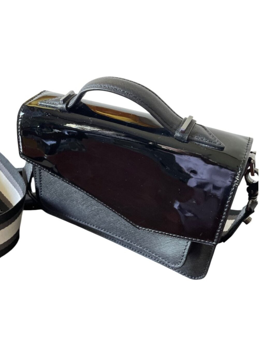 Botkier Cobble Hill Expander Leather Crossbody Bag - Black - Picture 9 of 13